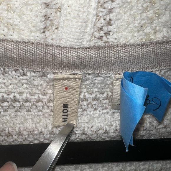 Anthropologie Moth Cardigan bell sleeve white taupe Small (fits up to large) - Picture 3 of 4